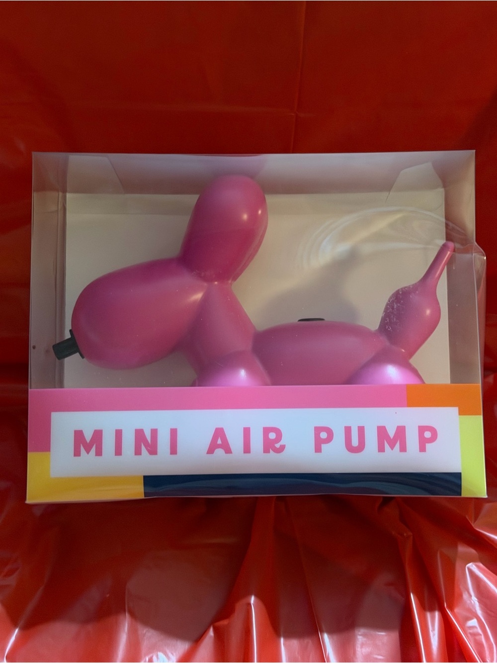 Mini Air Pump Target Viral Bullseye 9" Hard Plastic Pink Balloon by Vivitar.